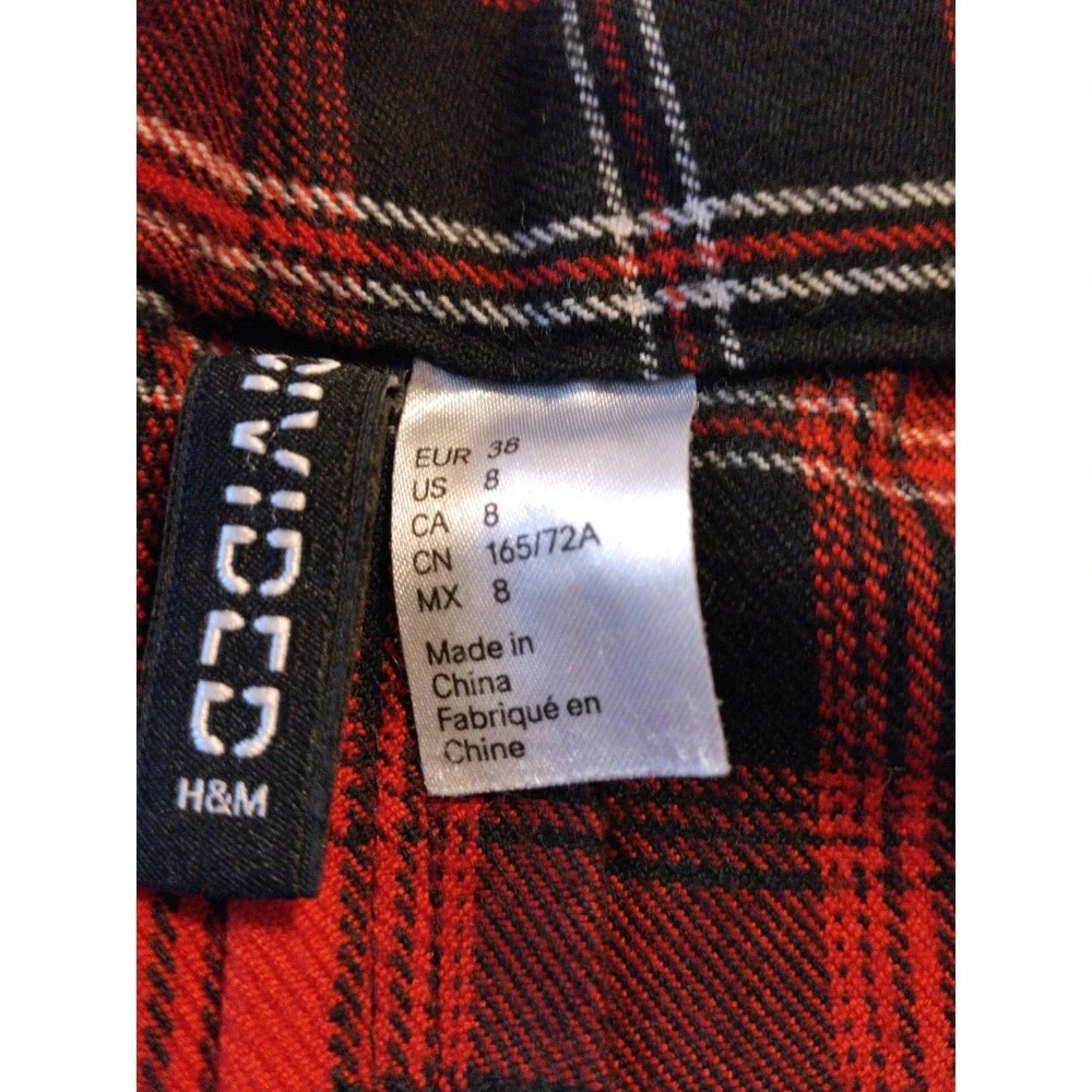 Womens Pleated Plaid Mini Skirt 8 Y2K Grunge Punk Preppy Academia 90s Mall Goth